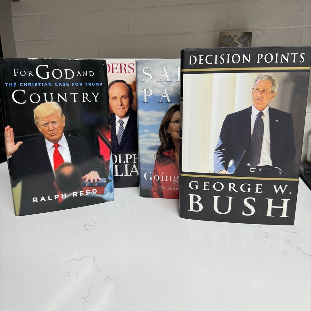 Donald Trump - George W Bush - Sarah Palin - Rudy Giuliani 4 Hardback Book set